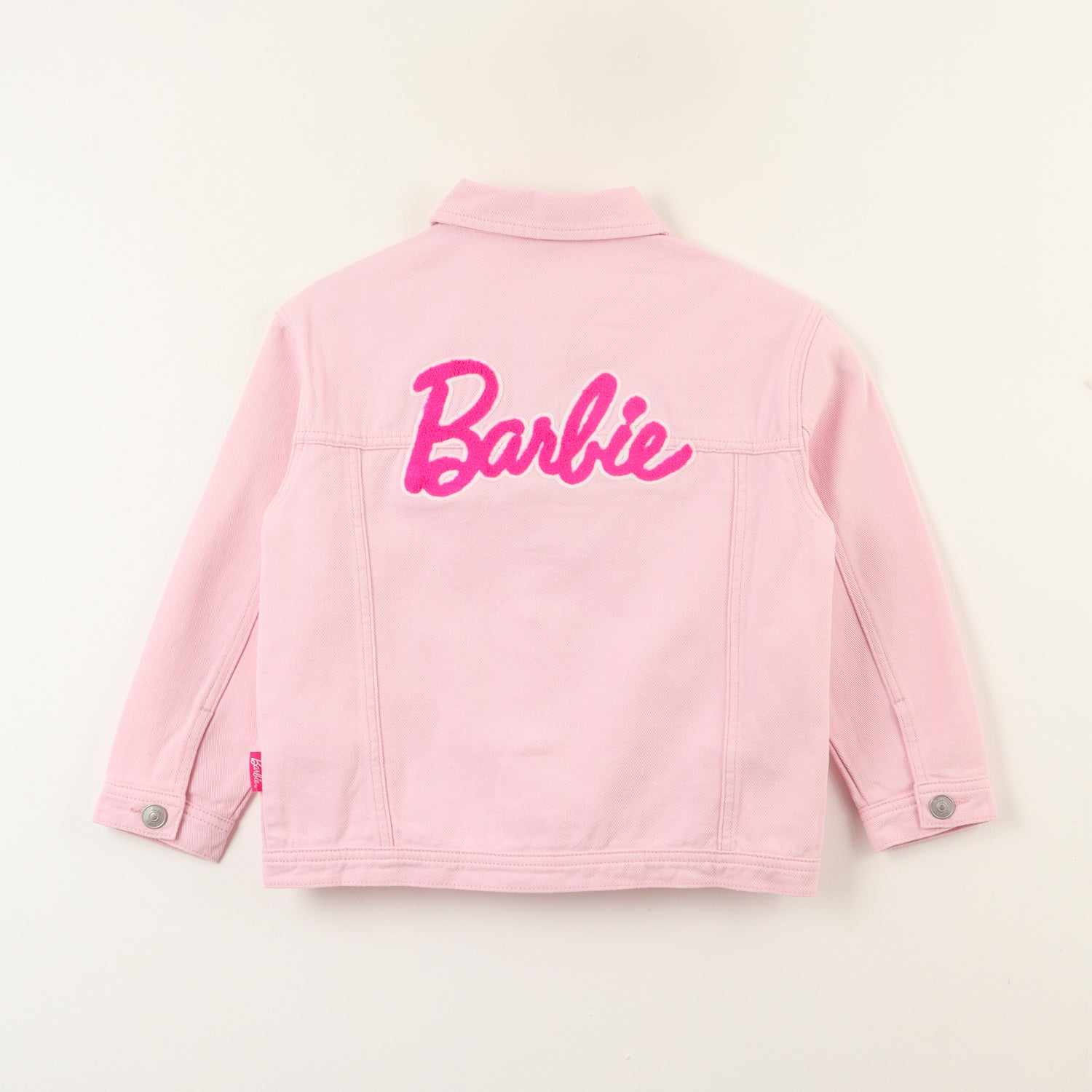 Chaqueta Denim Niña Logo Espalda Rosado Barbie